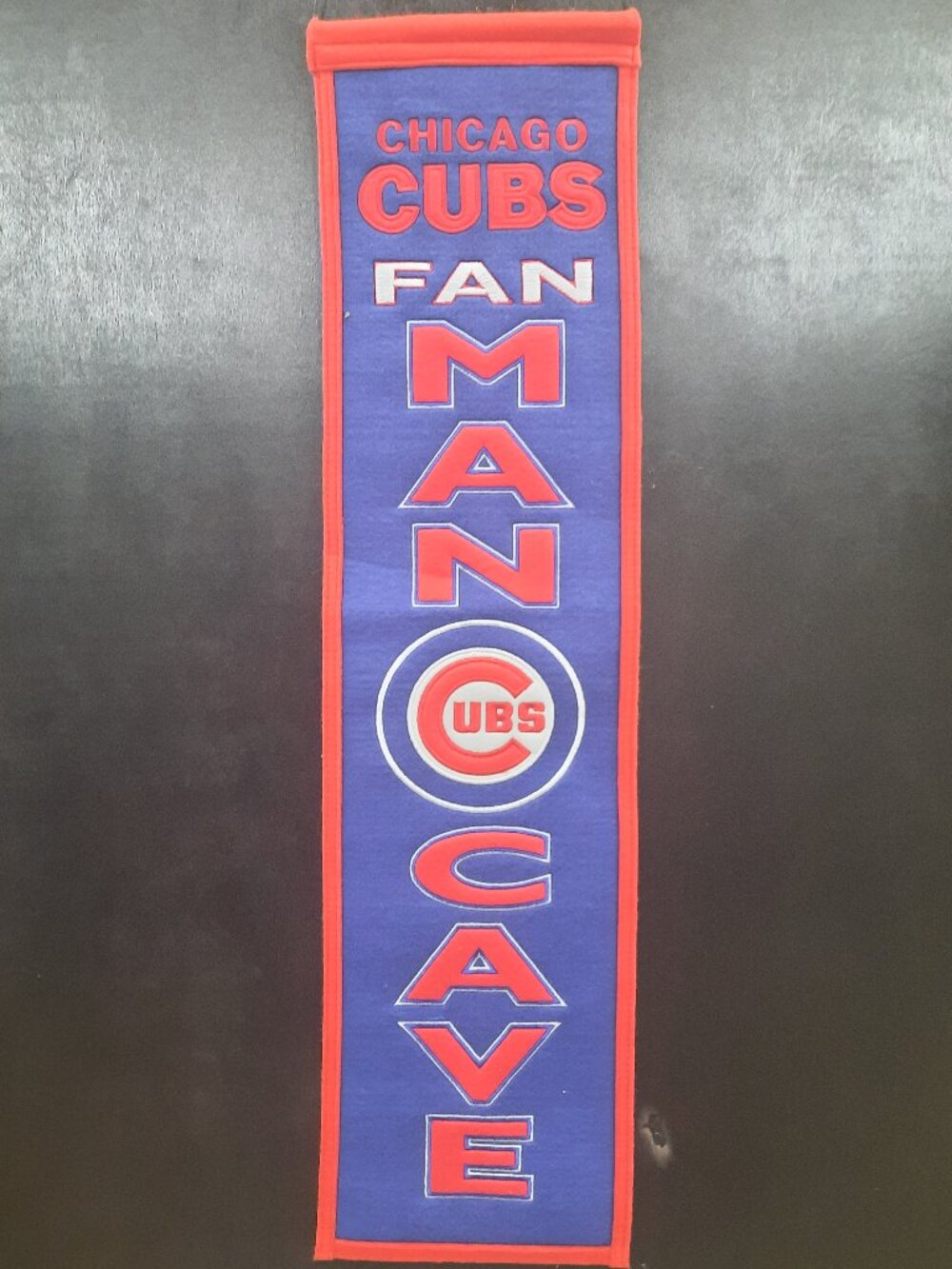 Chicago Cubs Fan Cave Wool Banner - Winning Streak Sports MLB 8" x 32" Felt